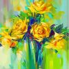 Yellow Flowers Vase Abstract Diamond Painting