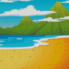 Aesthetic Cartoon Beach 5D Diamond Paintings