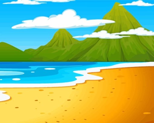 Aesthetic Cartoon Beach 5D Diamond Painting