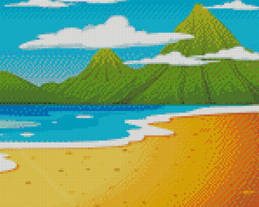 Aesthetic Cartoon Beach 5D Diamond Paintings