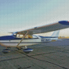 White And Blue Cessna 182 Plane 5D Diamond Paintings