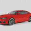 2001 Red Dodge Charger Sport Car Diamond Paintings