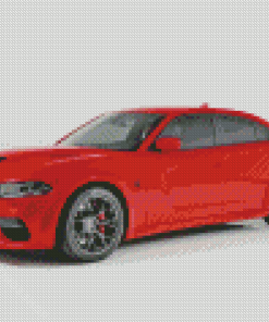 2001 Red Dodge Charger Sport Car Diamond Paintings
