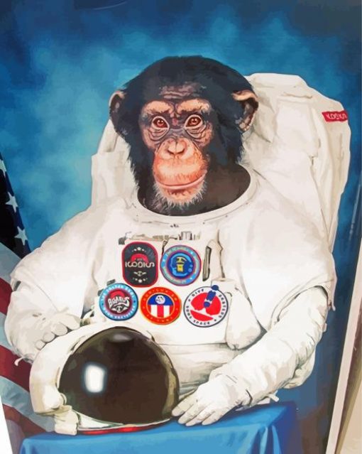 Aesthetic Space Astronaut Chimp Diamond Painting