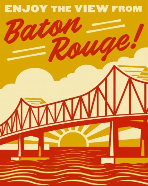 Baton Rouge Louisiana Travel Poster Diamond Painting