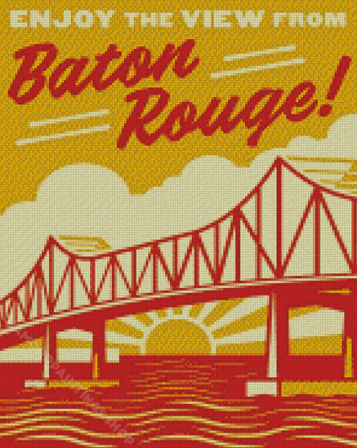 Baton Rouge Louisiana Travel Poster Diamond Paintings