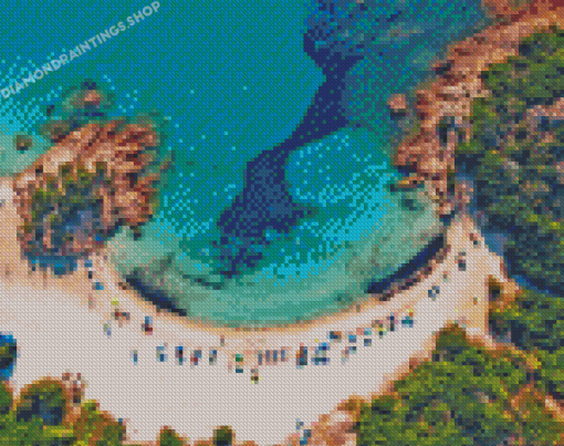 Beach Sardinia Overhead View Diamond Paintings