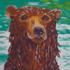 Bear Head In Water Art Diamond Paintings