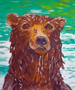 Bear Head In Water Art Diamond Painting