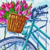 Bicycles And Tulips Art Diamond Painting