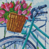 Bicycles And Tulips Art Diamond Paintings
