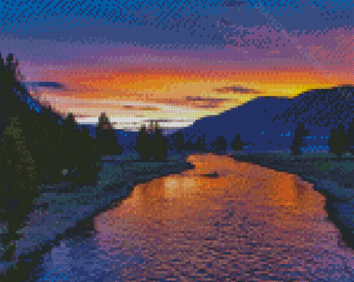 Big Sky Montana Sunset Landscape Diamond Paintings