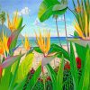 Bird Of Paradise Crane Flower Diamond Painting