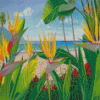 Bird Of Paradise Crane Flower Diamond Paintings