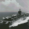 Black And White USS Enterprise In The Ocean Diamond Paintings