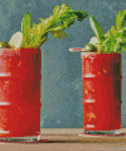 Bloody Mary Cocktail Glasses Diamond Paintings