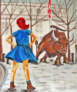 Bull And Fearless Girl Diamond Painting