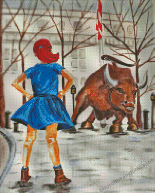 Bull And Fearless Girl Diamond Paintings