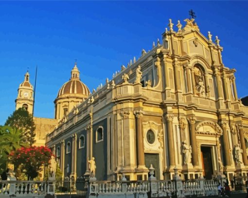 Cathedral Of Sant'Agata In Catania Sicily Diamond Painting