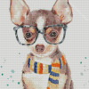 Chihuahua With Glasses Art Diamond Paintings