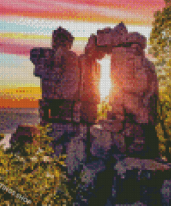 Devils State Park At Sunset Diamond Paintings