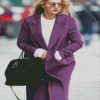 Gigi Hadid In A Purple Coat Diamond Paintings