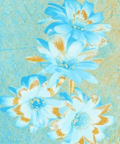 Gold And Blue Flowers Diamond Painting
