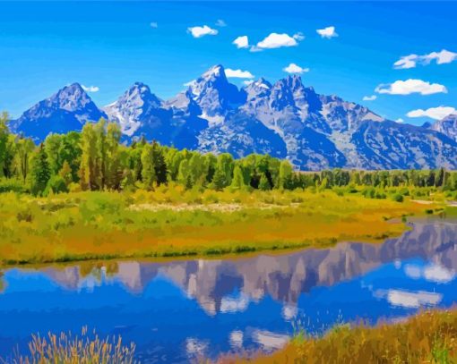 Grand Teton National Park Jackson Lake Diamond Painting