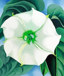 Green And White Flowers Diamond Painting