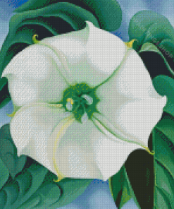 Green And White Flowers Diamond Paintings