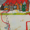 Houses In The Snow In A Silver Shower By Hundertwasser Diamond Paintings