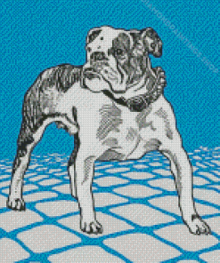 Illustration American Bulldog Animal Diamond Paintings