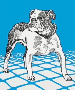 Illustration American Bulldog Animal Diamond Painting