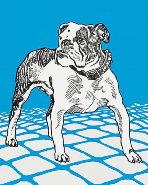 Illustration American Bulldog Animal Diamond Painting