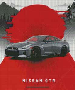 Illustration Nissan GTR R35 Car Diamond Paintings