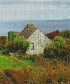 Irish Cottage By The Sea Diamond Paintings