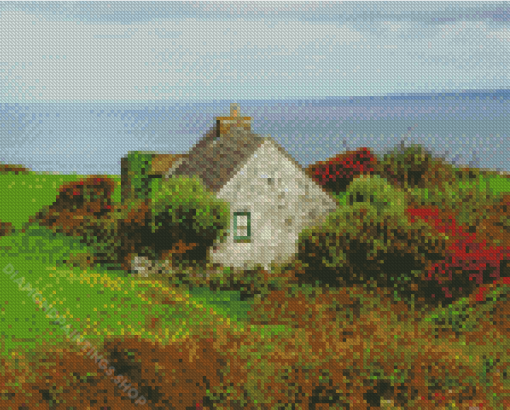 Irish Cottage By The Sea Diamond Paintings