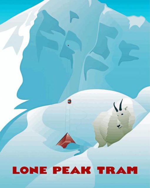 Lone Peak Tram Big Sky Montana Poster Diamond Painting