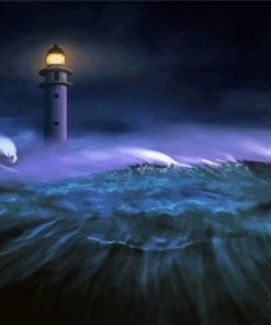 Ocean Waves At Night Diamond Painting