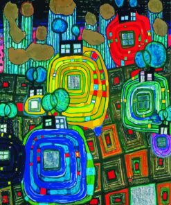Pavilions And Bungalows For Natives And Foreigners By Hundertwasser Diamond Painting
