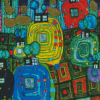 Pavilions And Bungalows For Natives And Foreigners By Hundertwasser Diamond Paintings