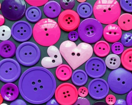 Pink And Purple Buttons Diamond Painting