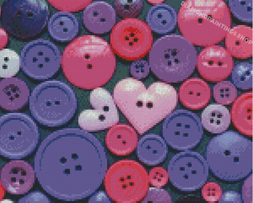 Pink And Purple Buttons Diamond Paintings