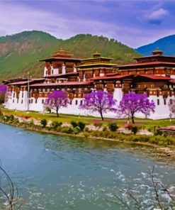Punakha Dzong Bhutan Asia Diamond Painting