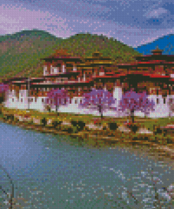 Punakha Dzong Bhutan Asia Diamond Paintings