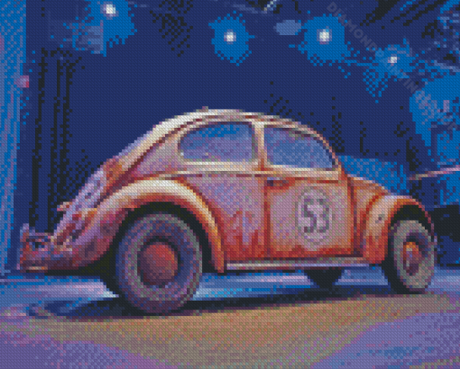 Rusty VW Beetle Herbie Car Diamond Paintings