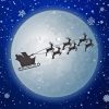 Santa Claus Silhouette Full Moon Diamond Painting
