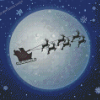 Santa Claus Silhouette Full Moon Diamond Paintings