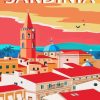 Sardinia Poster Illustration Diamond Painting