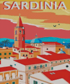Sardinia Poster Illustration Diamond Paintings